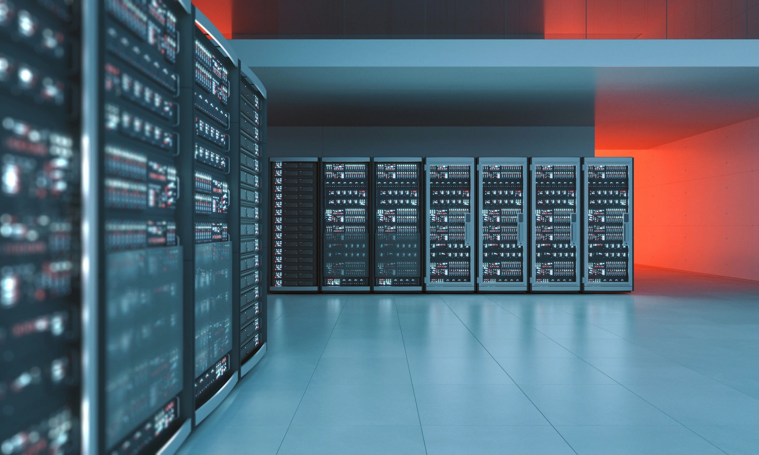 Modern data center servers representing efficient digital infrastructure